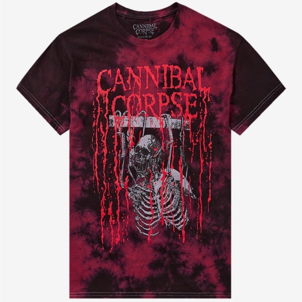 Hot Topic Cannibal Corpse Red Black Tie-Dye Graphic Tee